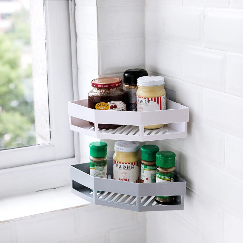 3 farver sugekop hjørne brusebad hylde badeværelse shampoo bruser hyldeholder