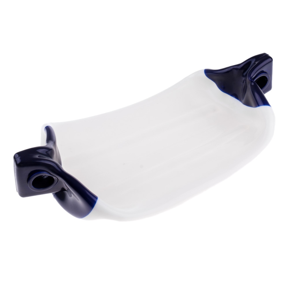 PVC Inflatable Boat Marine Boat Fender Premium PVC Bumper Dock Shield Protection Blue White 11 x 40cm