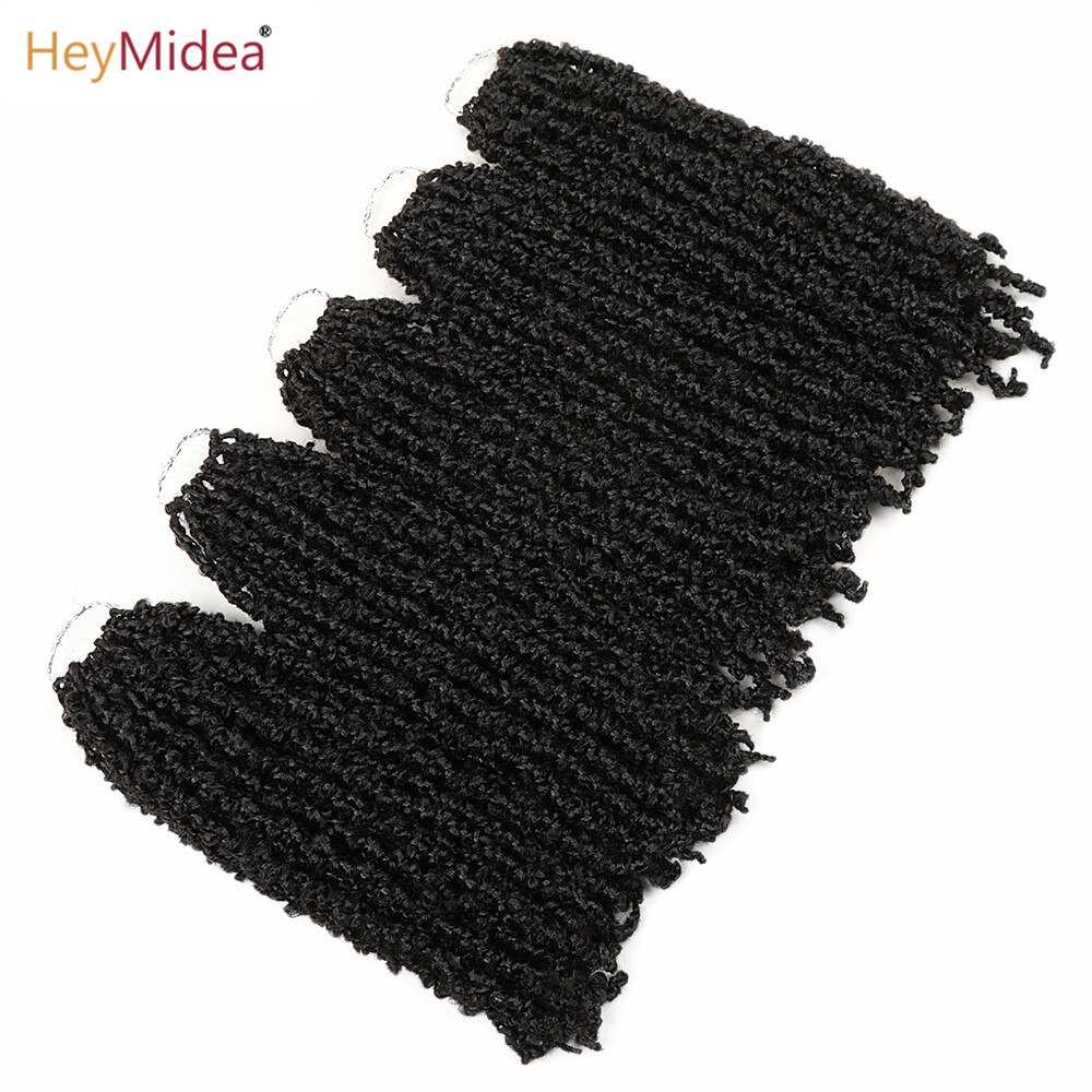 Butterfly Locs Crochet Hair 14Inch Pre Looped Distressed Locs Crochet Braids Hair Extensions Black For Women Heymidea