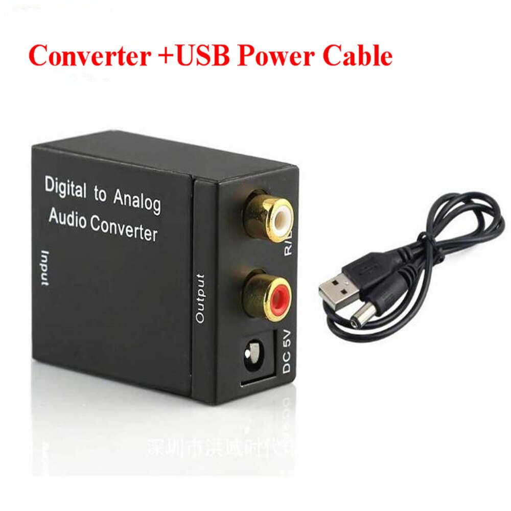 Digital Optical Toslink SPDIF Coax To Analog RCA Audio Converter Adapter: convert USB cable