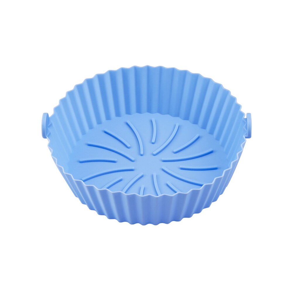 Silicone Pot For Airfryer Reusable Air Fryer Accessorie Baking Basket Pizza Plate Grill Pot Kitchen Cake Cooking Baking Tool: NEW Blue 17x14x4.6cm