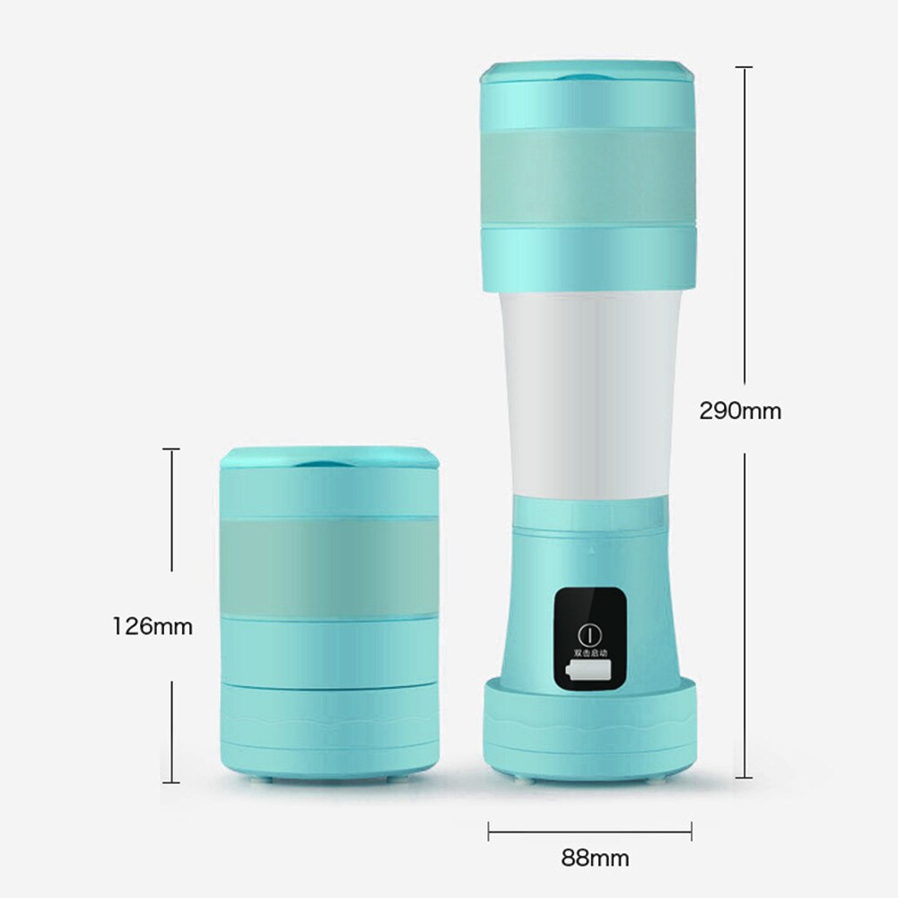 450Ml Draagbare Blender Elektrische Vouwen Mixer Blender Smoothie Blender Usb Mini Keukenmachine Elektrische Squeezer Oranje Juicer: Blue