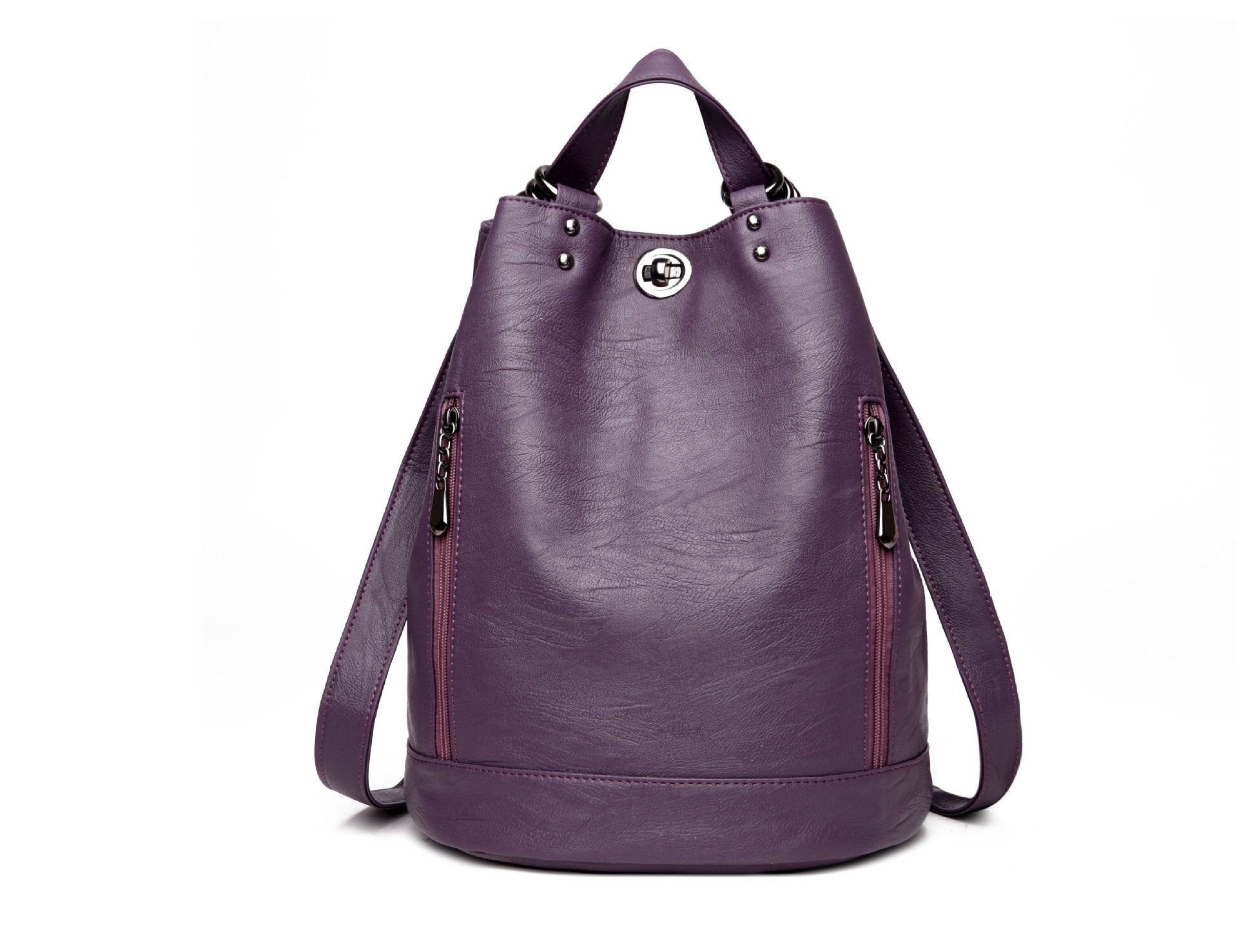 Frauen Rucksack leder tasche frauen reise hängen tasche frauen Rucksack frauen schul leder tasche: Purpurrot