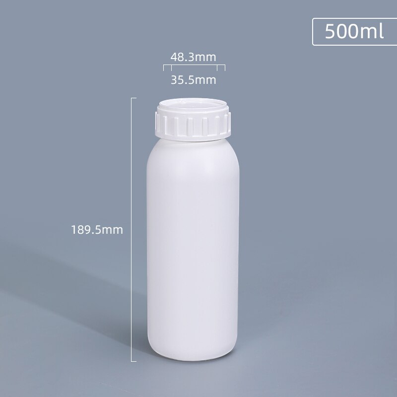 1PCS Round Reagent Bottles Empty Pesticide Bottle with Lid HDPE Material Refillable Bottle: 500ML