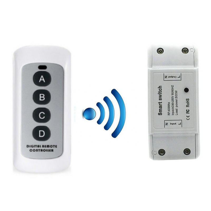 Smart Home RF433 Remote Control Switch Transmitter Receiver Smart Switch for Home Modification Relay Receiver Module Switch: set black 1
