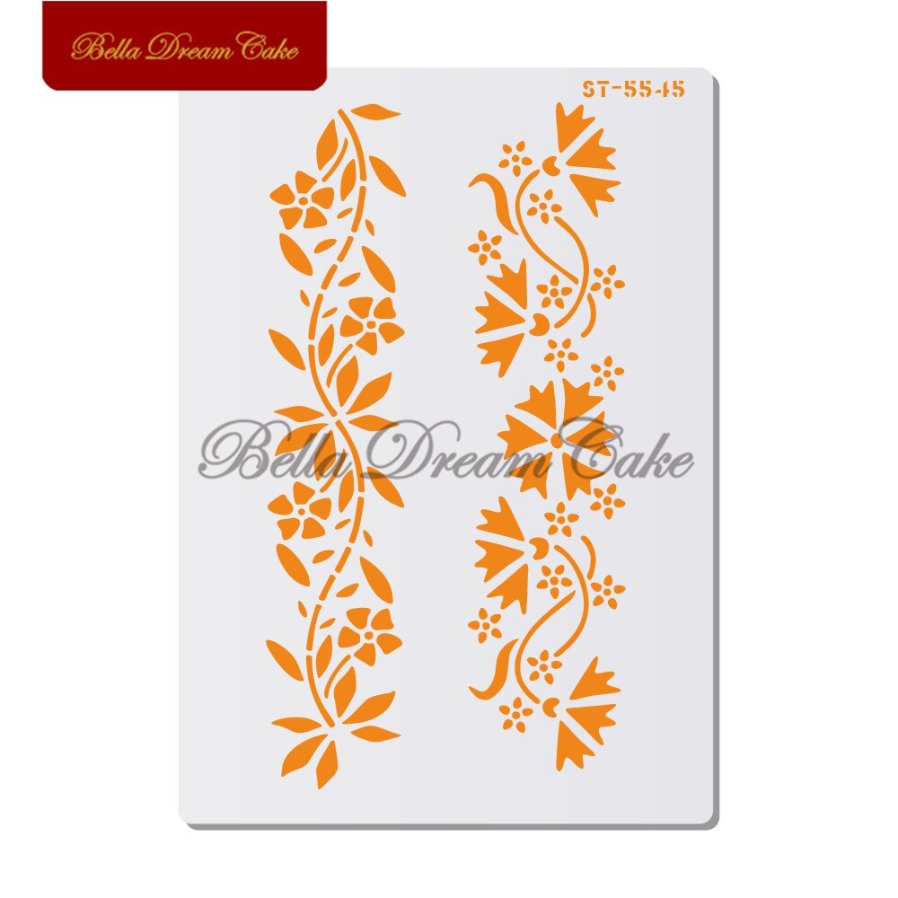 Flower Leaf Pattern Cake Stencil Plastic Layering Stencils DIY Scrapbooking Drawing Stencils Christmas Home Decoration Template