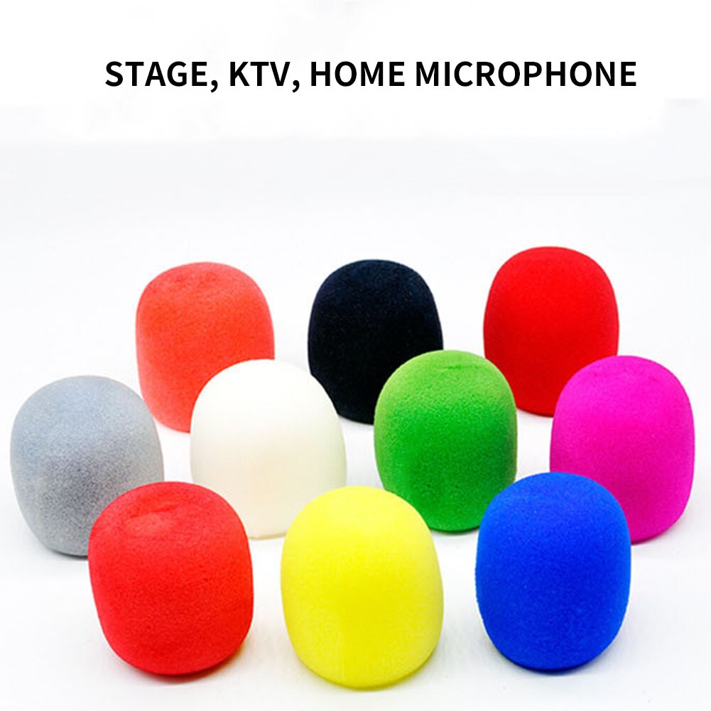 10pcs Practical Microphone Foam Colorful Mic Sponge Cover Studio Windscreen Mic Cap Music Speaker Cover