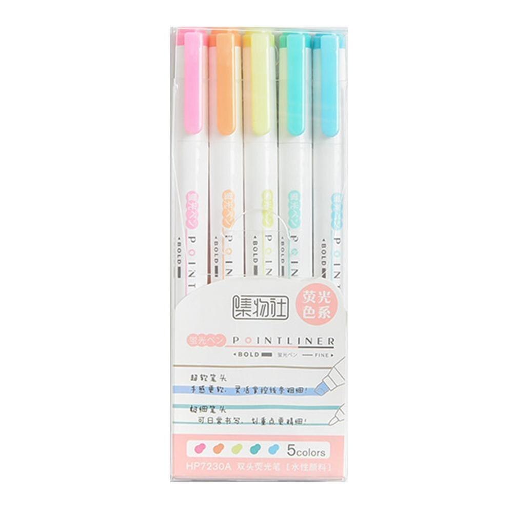 Double-ended Highlighter Multicolor Pens Fluorescent Pen Cute Art Drawing Mark Pen School Stationery: A