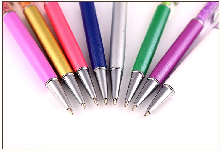 10 stücke Kreative Stylus Touch Pen kristall 0,7mm Kugelschreiber für Schreiben Schreibwaren Büro Schule Schwarz refill 2 in einem
