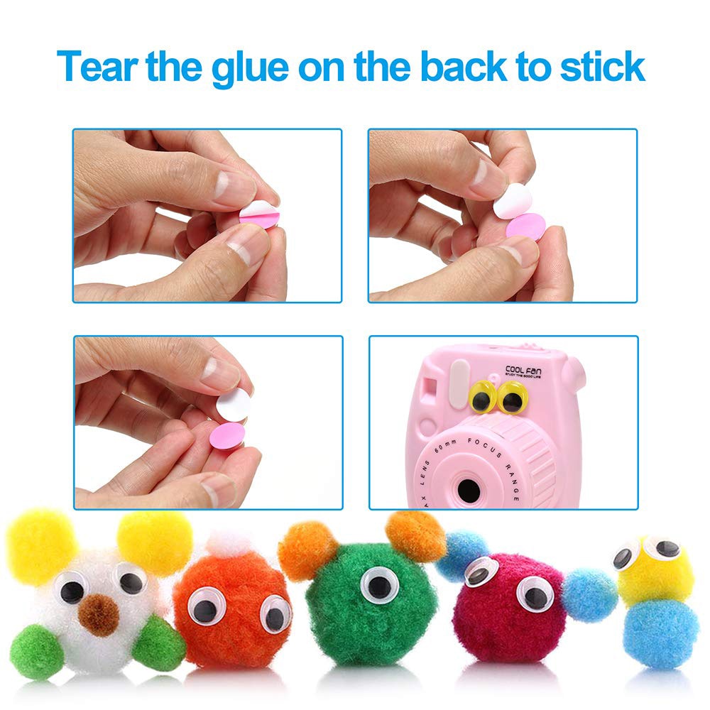 1500Pcs Googly Wiggle Eyes Self Adhesive Stickers DIY Crafts Set For Toys Handicrafts DIY Accessories