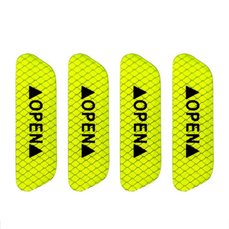 Autocollant d'ouverture de porte de voiture, étiquette réfléchissante de sécurité, étiquette de conduite nocturne, autocollant pour porte de voiture, 4 pièces/ensemble