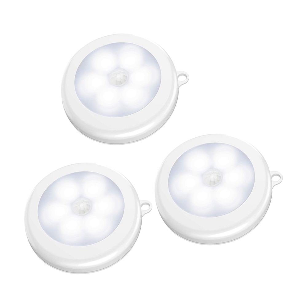 Led nødbelysning lys pir bevægelsessensor 6 led natlys væglampe til garderobeskab skab trapper køkkenbelysning