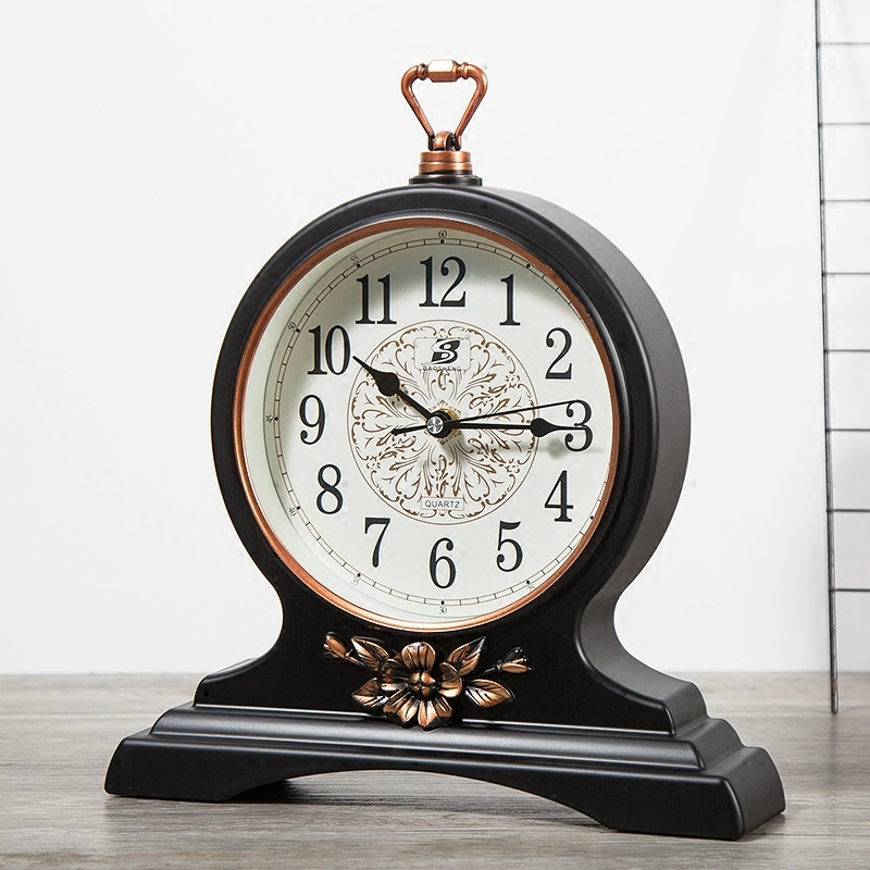 Europæisk stil minimalistisk vintage retro stille bord ur stue kontor desktop pendul sæde ur hjem dekoration