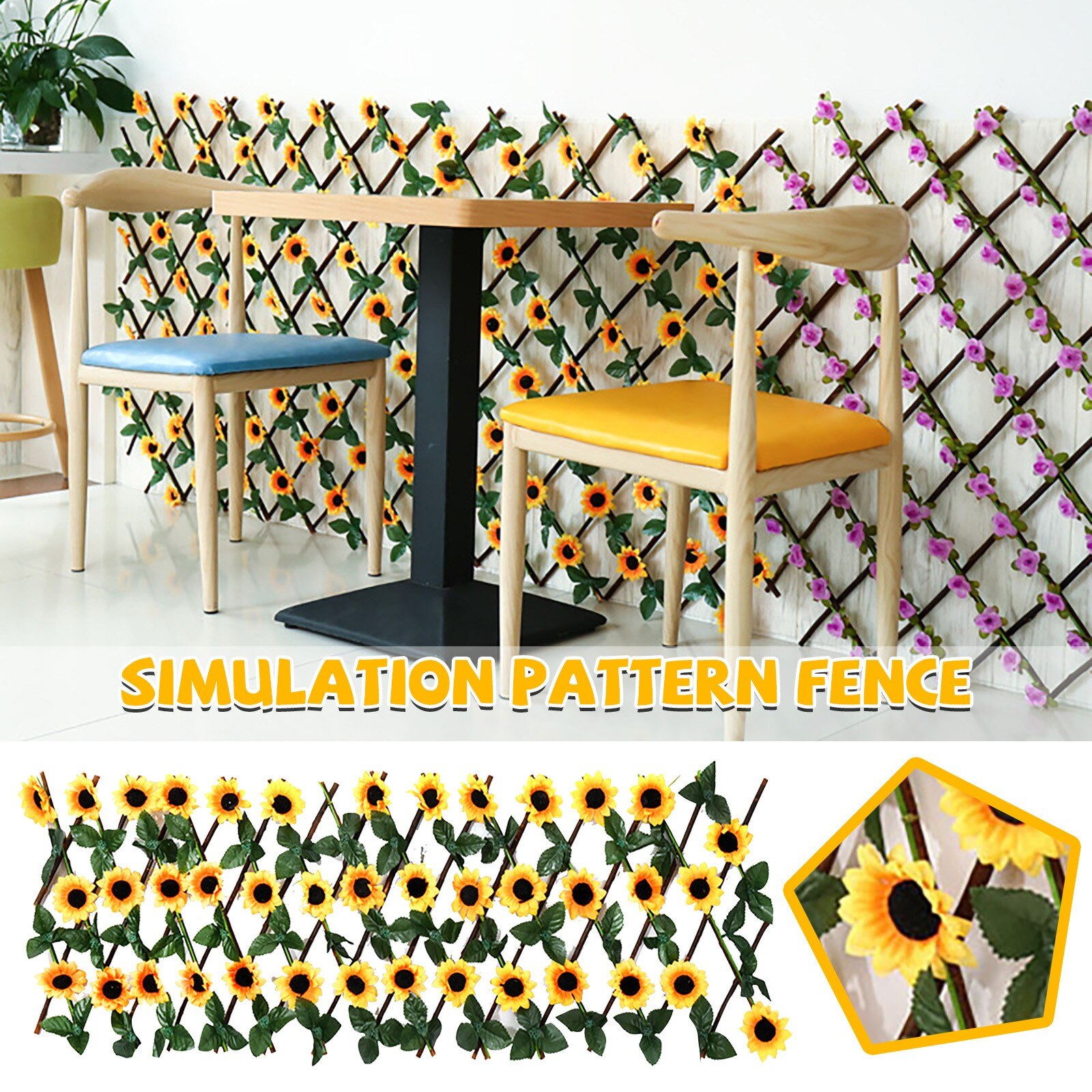 Expanding Fence Retractable FenceBack yard Home Decor Greenery Walls Artificial Garden Plant Fence UV Protected Yard Decor