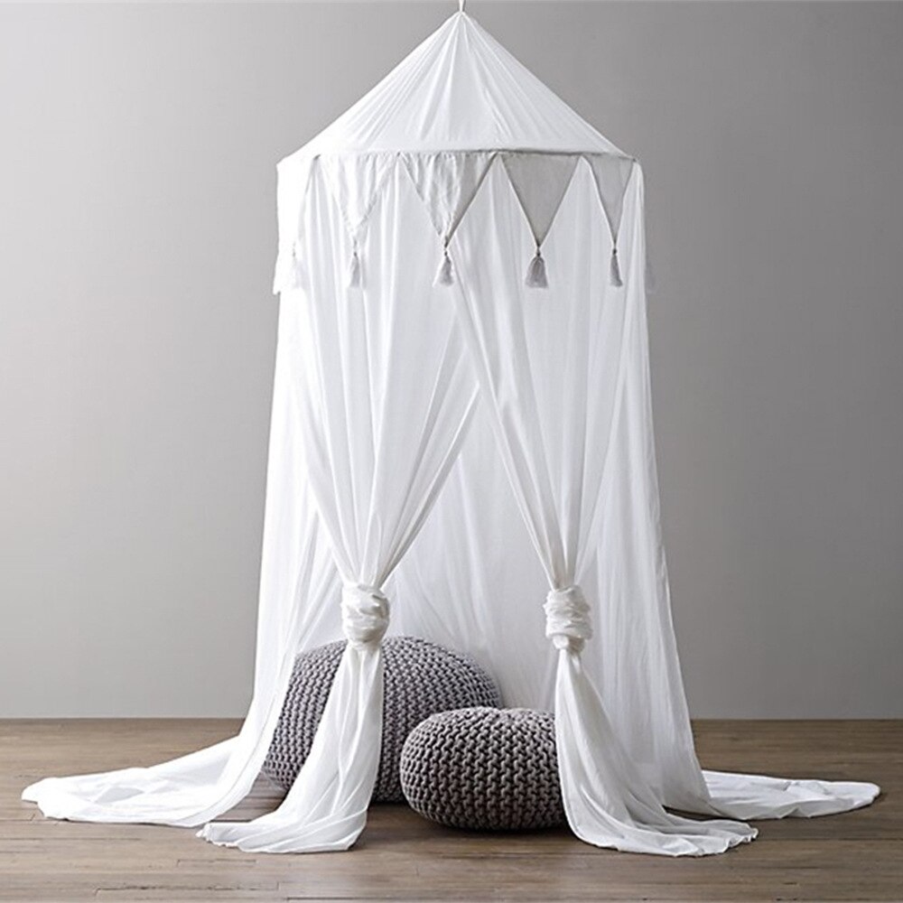 Kid Baby Bed Canopy Bedcover Mosquito Net Curtain Bedding Round Dome Tent Chiffon Baby Girl Boy Mosquito Net Kid Play House Tent