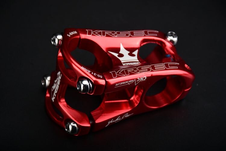 Mountainbike mtb stammar am/xc/dh stamcykel aluminium cykel cykel delar stam 50mm: Röd