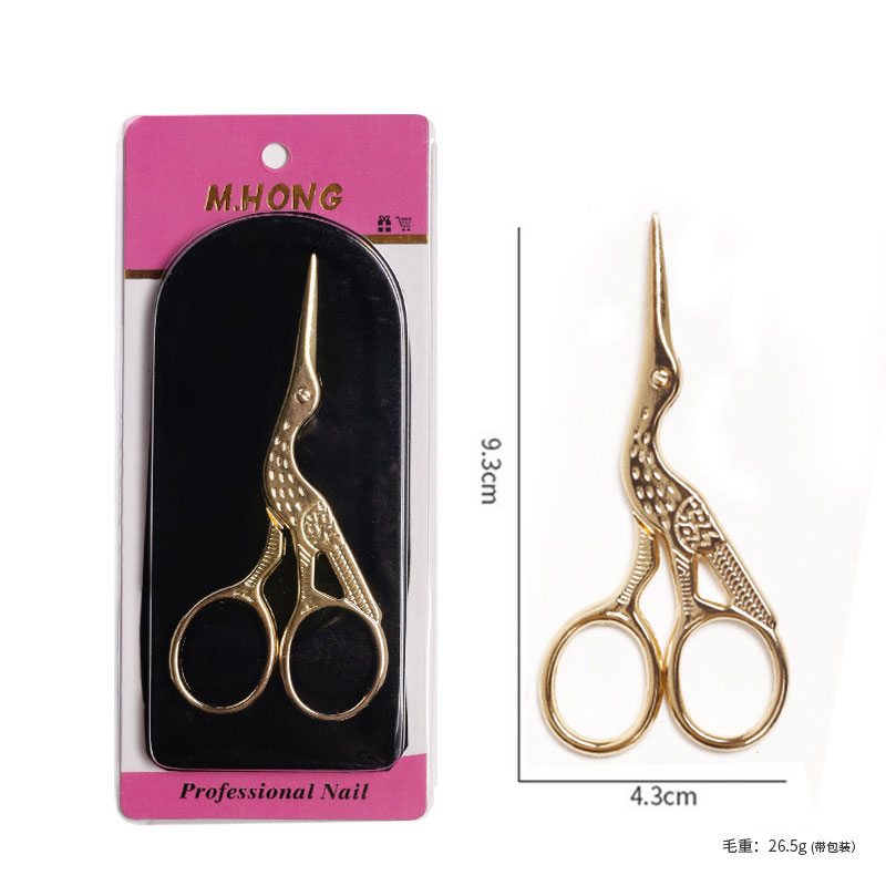 Forbici per sopracciglia Trucco rifinitore per ciglia Naso Rimozione peli del viso Forbici multifunzionali Strumenti per cuticole per unghie in acciaio inossidabile: Oro