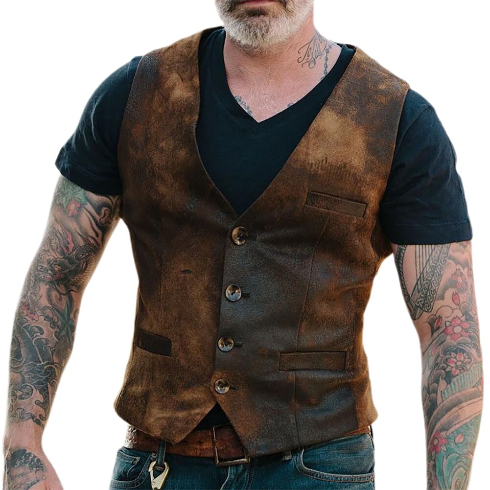 Chaqueta de para hombre, chaleco de algodón ajustado con una sola botonadura, ropa de negocios