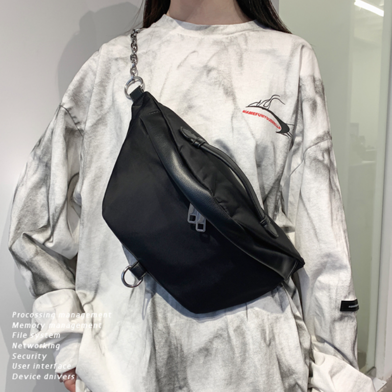 2022 neue Nylon Leopard fanny Pack Reißverschluss Kette Gürtel Tasche für Frauen Weibliche Crossbody Brust Packungen Mädchen Schulter Taille taschen