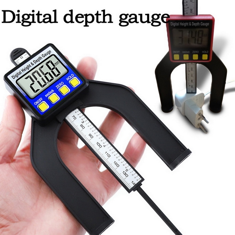 Digital Depth Gauge LCD Height Gauges Calipers With Magnetic Feet For Router Tables Woodworking Measuring Tools