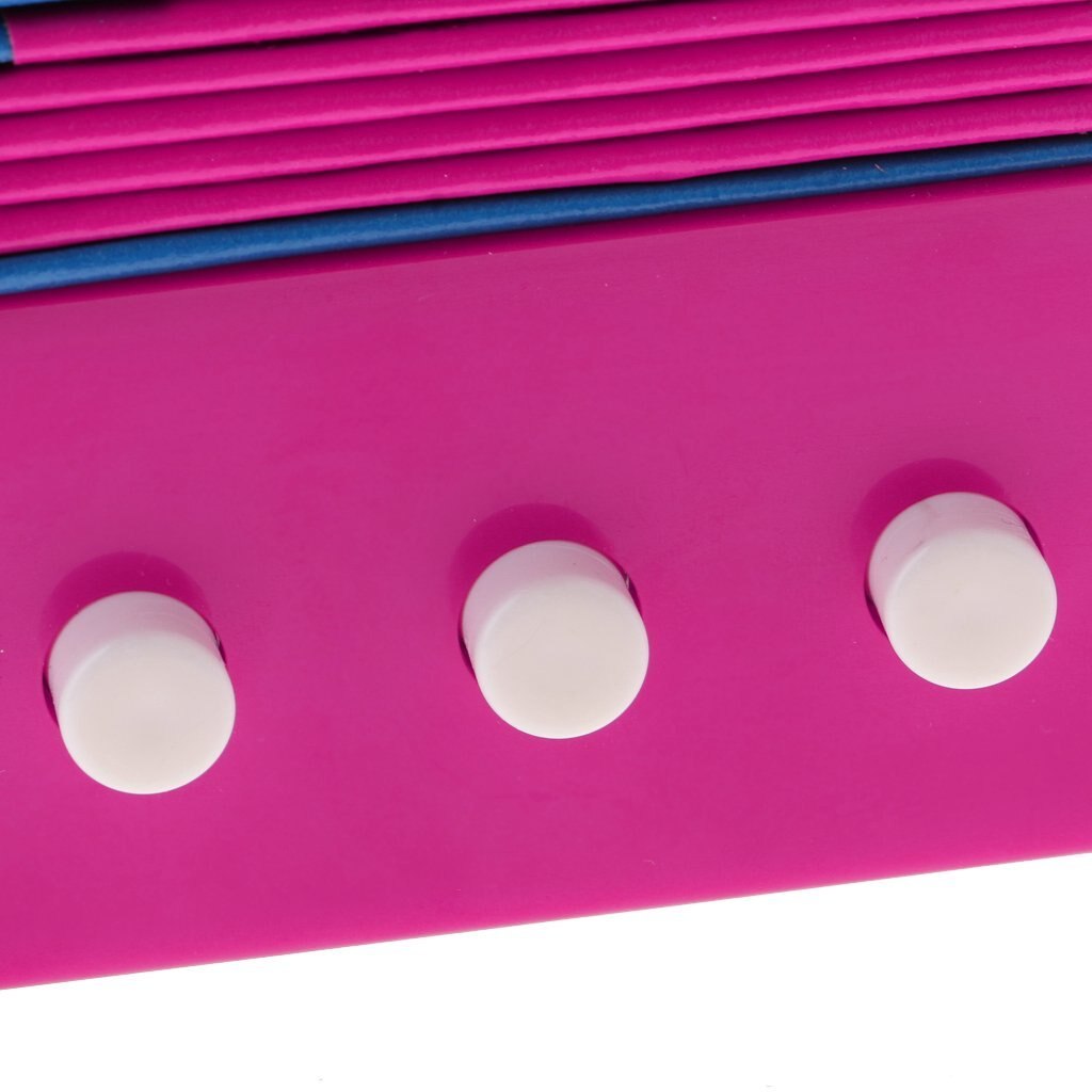 7 Tecla de botón acordeones juguete educativo niños instrumento Musical-rosa roja