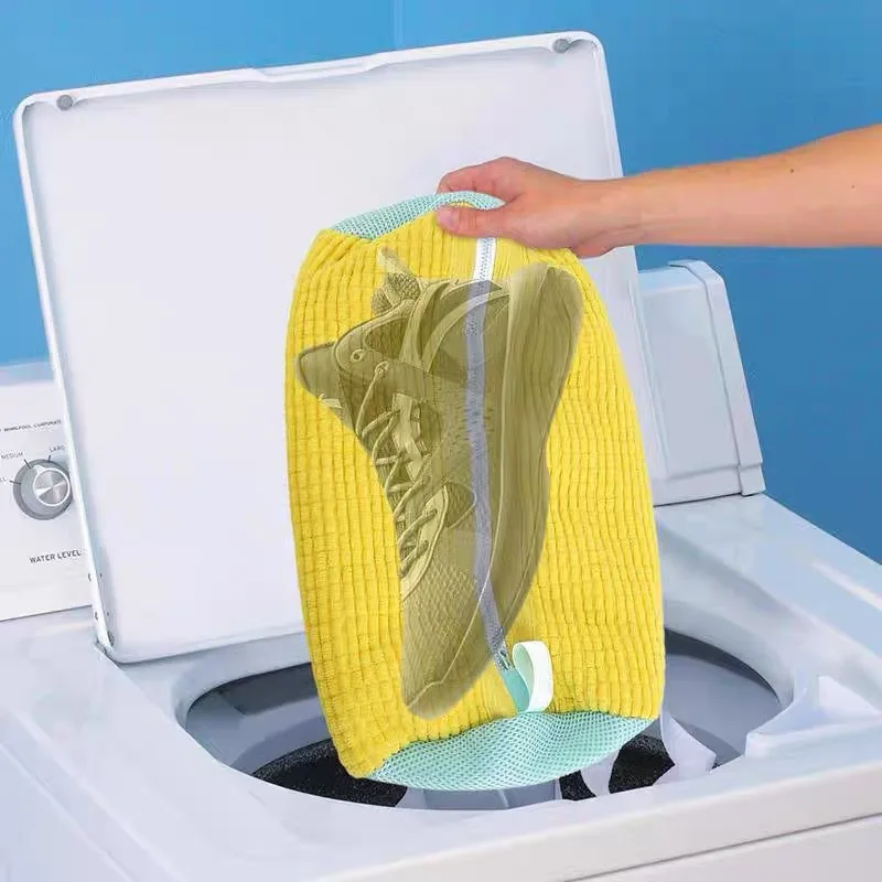 Waszak Gewatteerd Net Wasgoed Schoenenbeschermer Pluizige vezels Polyester Wasschoenen Machinevriendelijke waszak Droogzakken