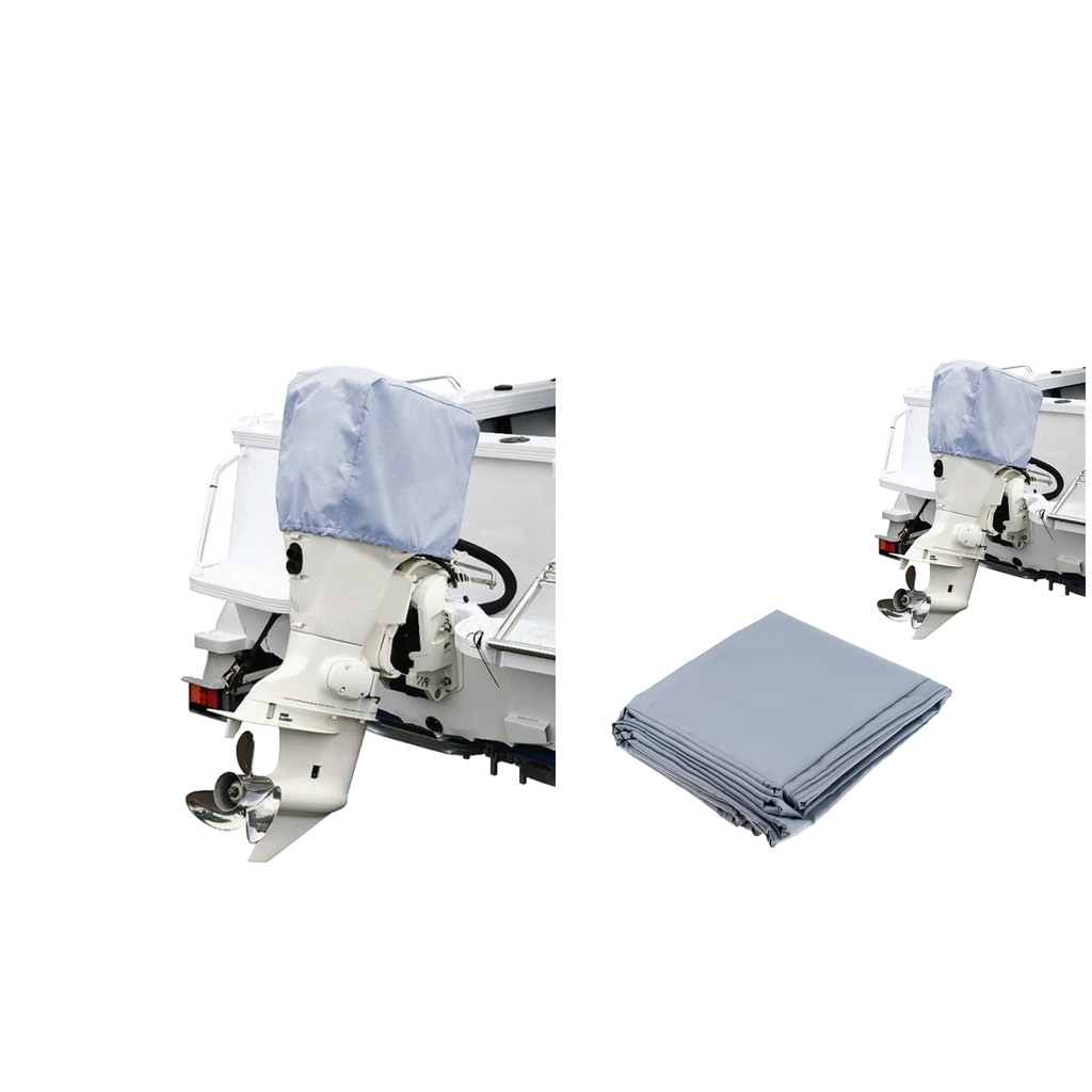 2 Pieces Outboard Motor Boat Engine Protector Cover 63x35x52cm&amp;48x27x37cm