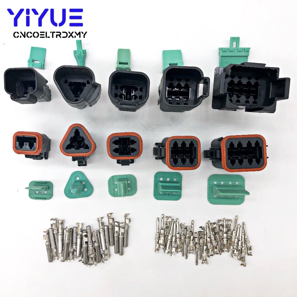 Deutsch DT Serie Zwarte Connector Waterdichte Elektrische Plug DT06/DT04 2/3/4/6/8 pin Motor/Versnellingsbak Voor Auto Bus Motor Truck