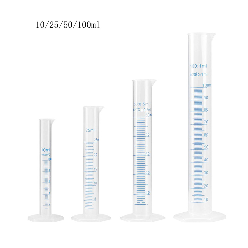 Cylindre de mesure en plastique 10/25/50/100/250/500ml, 1 pièce, cylindre gradué de laboratoire, tasse de mesure Standard pour laboratoire de chimie: vert clair