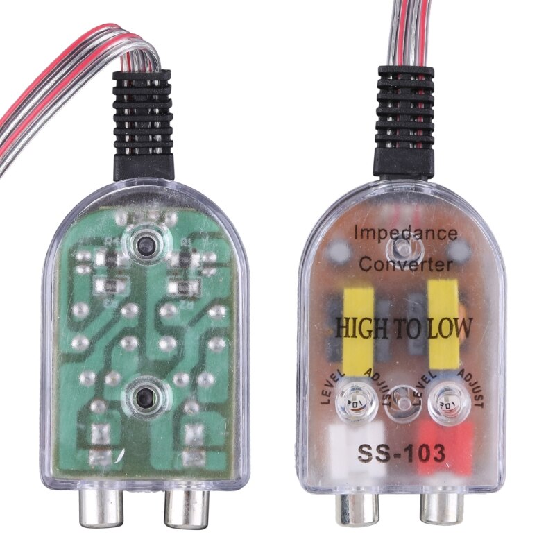 12V RCA Car Stero Radio Converter Speaker High To Low Amplifier Impedance Converter