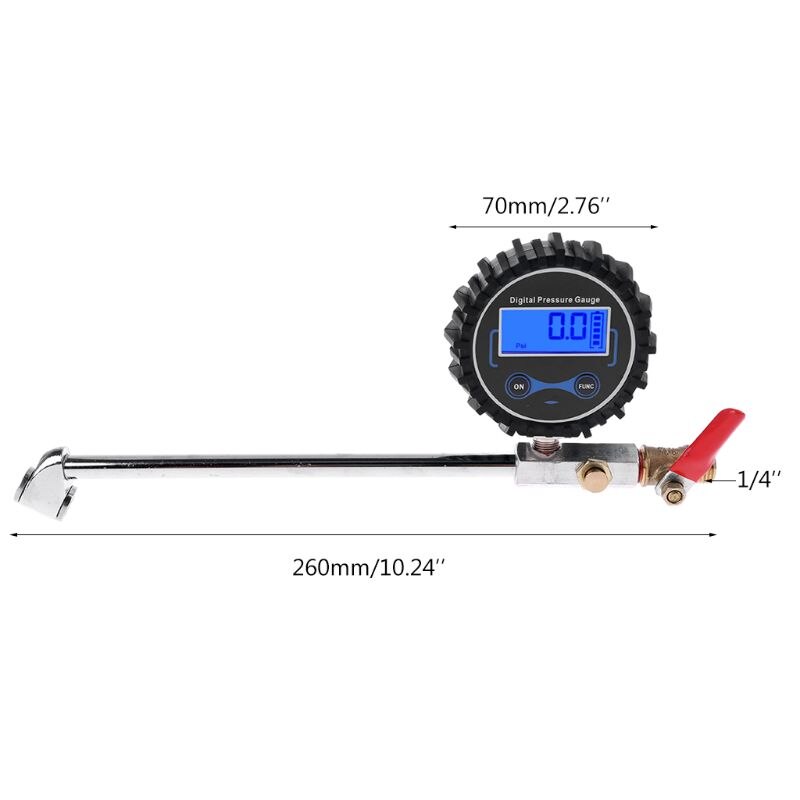 Dual Head Straight Tire Inflator Met Manometer 0-200 Psi, 1/4 "Voor Vrachtwagen, Fiets, gazon Tractoren, Motorfietsen, Atv 'S