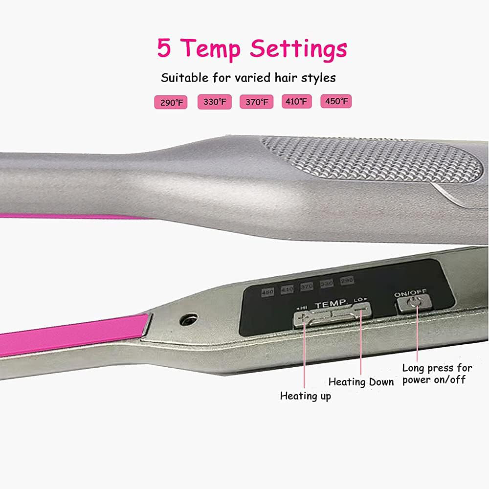 Hair Straightener Curler Ceramic Coating Thinnest Plate Pencil Flat Irons For Short Hair Men's Beard Stylling Tool