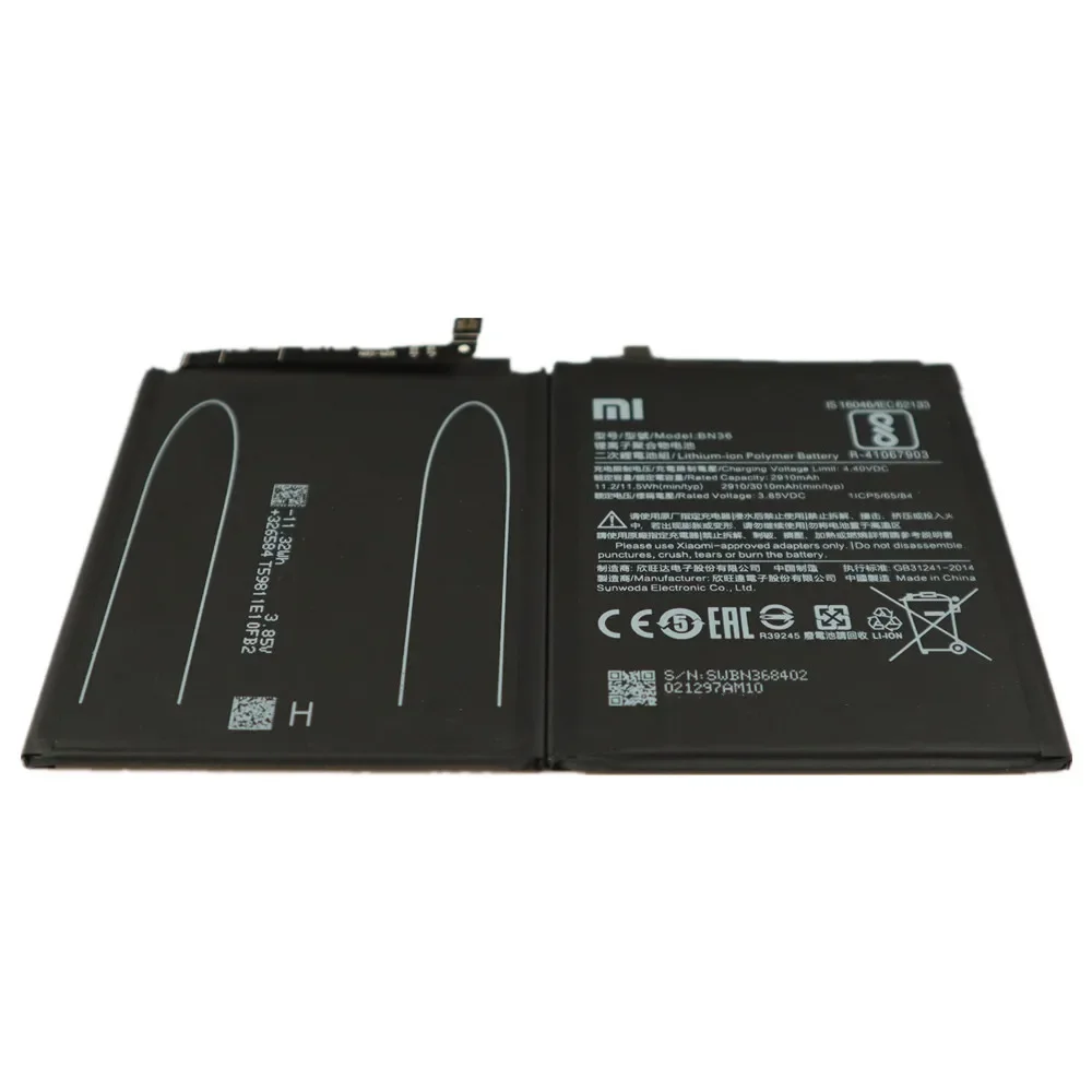 Years BN36 Original Battery For Xiaomi Mi 6X A2 Mi6X MiA2 3000mAh Phone Batteries Bateria Fast + Tools