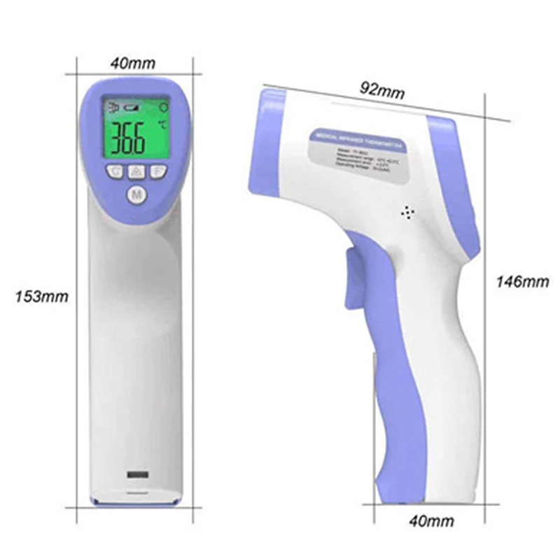 Termômetro médico para febre ir, termômetro digital para ouvido, criança, adulto, sem contato, temperatura corporal ou mini oxímetro, ferramenta de oxigênio no sangue