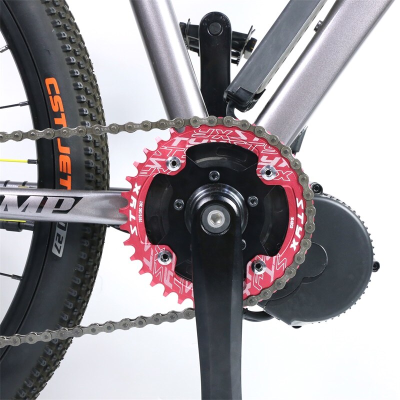 Roue à chaîne e-bike 32T 34T 36T 38T rouge bleu noir pour Bafang Mid Drive Kits de moteur 8FUN remplacements Conversions de vélo électrique