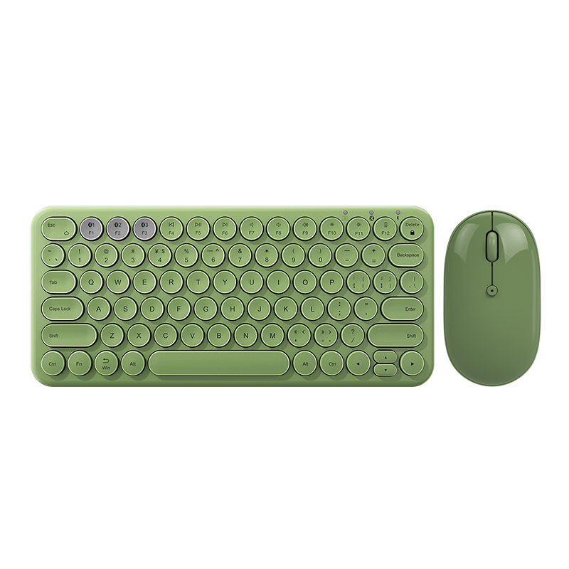 EAOR Portable Bluetooth Keyboard Mouse Set Mute Rechargeable Mini Wireless Keyboard for iPad Tablet Phone Laptop Android iOS MAC: Green Set