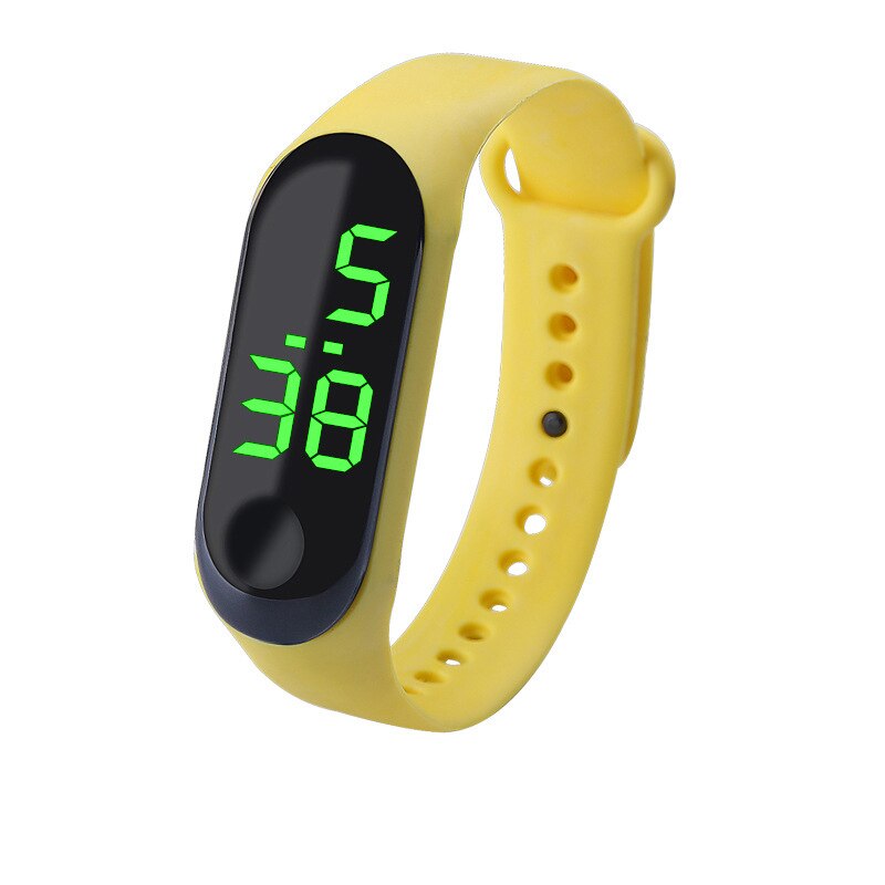 Creatieve Groene Display Kinderen Horloges Sport Waterdichte Led Kinderen Horloges Jongens Digitale Klokken Voor Meisjes Beste Cadeau Reloj Niño: yellow