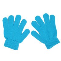KLV Winter Cute Boys Girls Gloves Solid Color Finger Point Knit Stretch Mittens Winter Warmer Gloves Women Girls: Blue