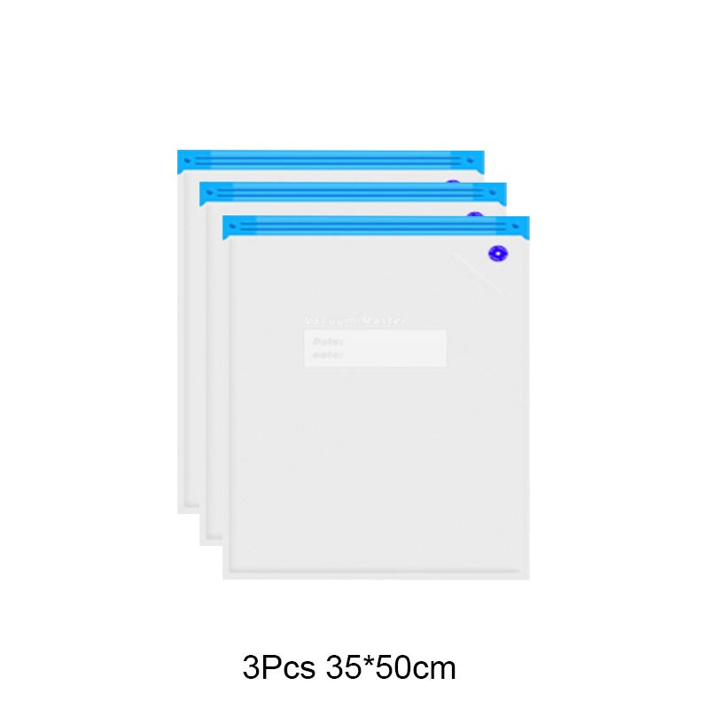 Keuken Sous Vide Vacuüm Sealer Voedsel Saver Tassen Mini Hand Luchtpomp Herbruikbare Vlees Vegatable Verpakking Zak 22X21cm 22X29Cm 35x50cm: 3pcs-35x50cm