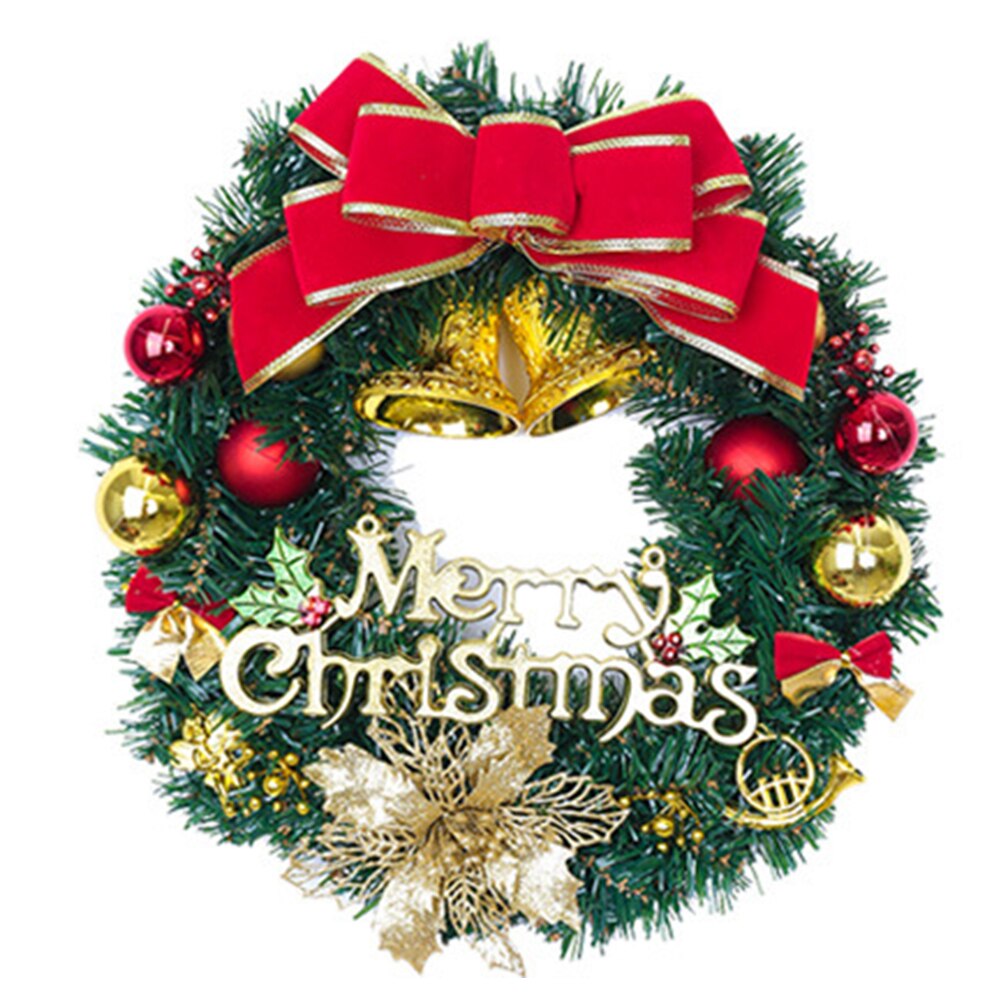 Couronne de noël en aiguilles de pin, cerceau floral pour porte de maison, ornement suspendu, décoration de mariage, bonne année: C