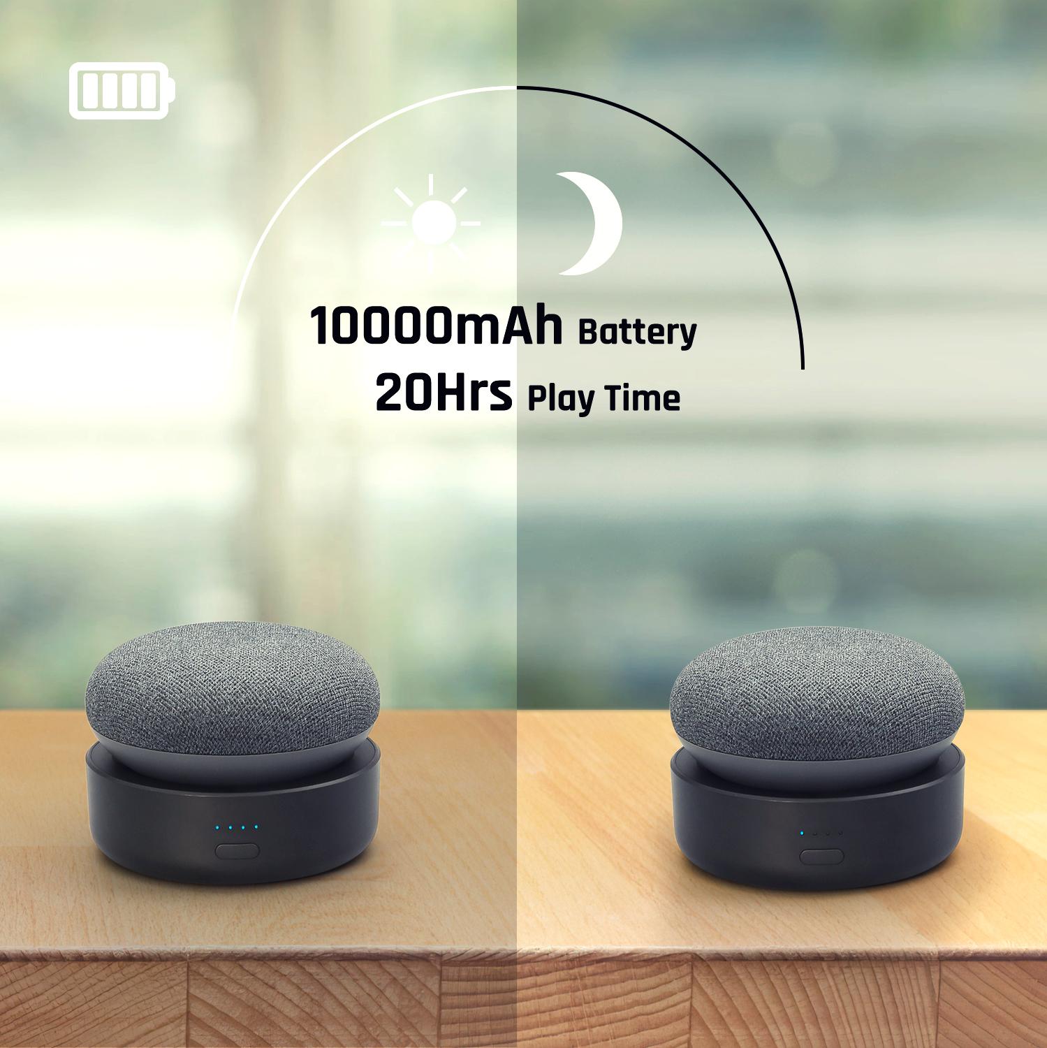 GGMM N2 Battery Base For Google Nest Mini 2 Stand Mount Holder Voice Assistants Power Bank 10000mAh Rechargable Battery Case