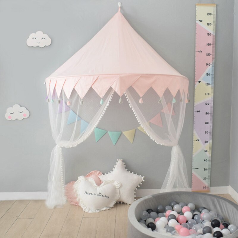 Klamboe Tent Nordic Baby Crib Canopy Bed Gordijn Kids Play Tent Teepee Babybedje Klamboe Indoor Outdoor Home decor