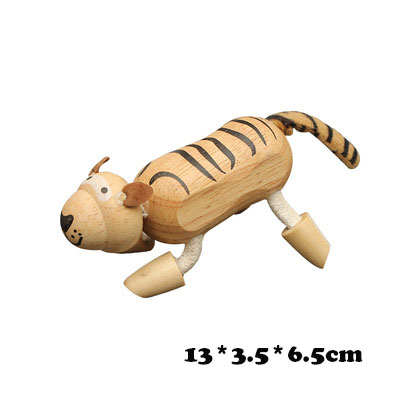 Bambini Del Fumetto Selvaggio Modelli Animali Giocattolo di legno/Legno Zoo Personaggi Leone Elefante Tigre Ippopotamo Coccodrillo Panda Regalo Di Compleanno: tiger