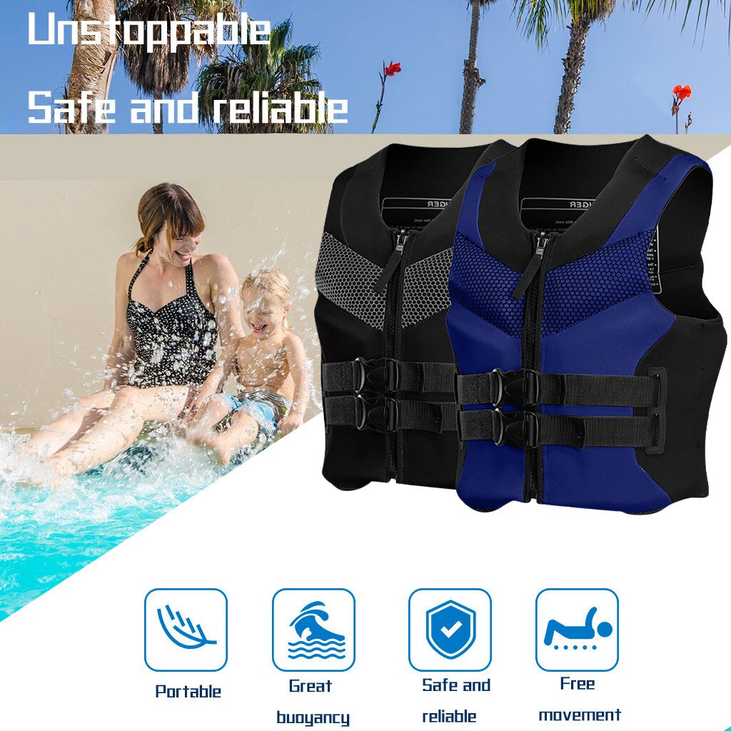 Adults Adjustable Life Vest Jacket Aid Vest Kayak Buoyancy Fishing Boat Watersport L-xxxxl Sizes Water Sports Man Jacket d3