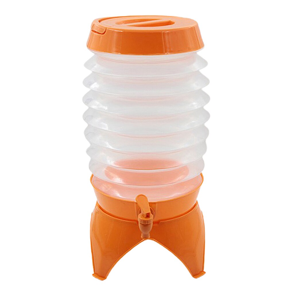 Opvouwbare Water Container, 5.5L Draagbare Vouwen Water Carrier Met Tap,: Orange