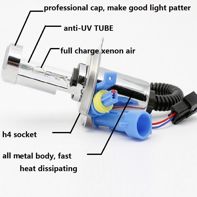 2pc bi xenon H4 bi-xenon car hid headlight Headlamp for universal car truck H4 Hi low bulb