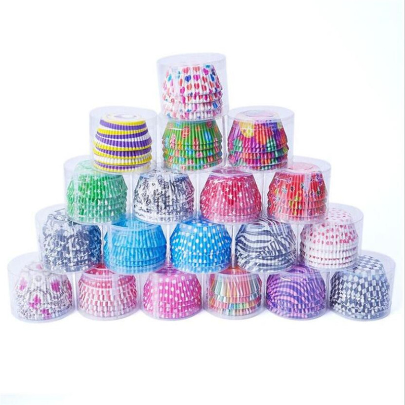 100 stuks/set muffin cupcake papieren vormpjes cakevormen cupcakevormpjes bakvorm muffindoos vormpjes feestschaal cakevorm decoratiegereedschap