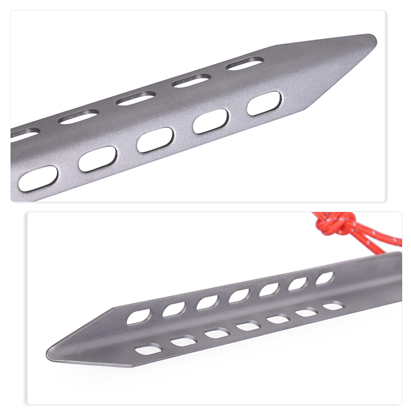 Leichte titan-zeltnägel, v-förmig, mit seil, campingausrüstung, wanderausrüstung, outdoor-reisezeltzubehör, 165mm stück
