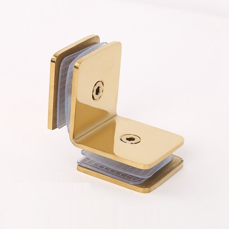 Manija de puerta de vidrio para ducha, bisagra de acero inoxidable dorada, abrazadera de cristal, Clip de puerta, accesorios de baño, Hardware
