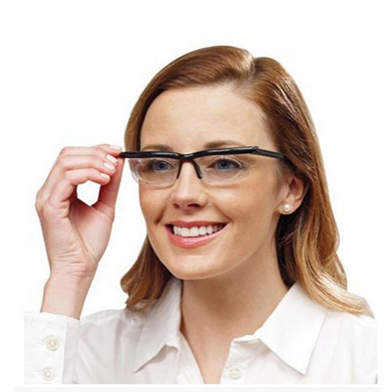 Adlens Focus Adjustable Men Women Reading Glasses Myopia Eyeglasses -6D to +3D Diopters Magnifying Variable Strength